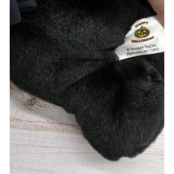 Snuggie Toys Black Cat Plush 10" Halloween Stuffed Animal Orange Bow NWT - Picture 10 of 11